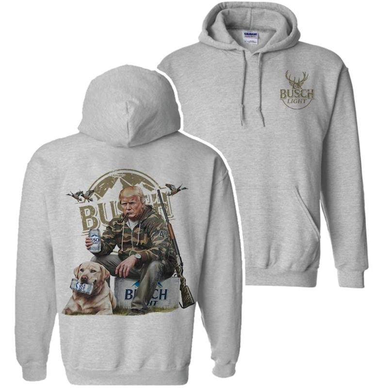 Trump Hunting Busch Light Beer 2 Sided Hoodie, Gun Trump Hunting Sweatshirt, Trump Supporter Shirt For Color For Men and Women