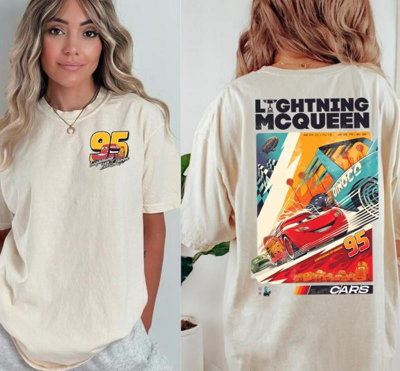 Vintage Lightning Mcqueen Shirt II, 95 Lightning Mcqueen Shirt II, Radiator Springs Tee, Rusteze Cars Shirt, WDW Family Vacation Shirts, Unisex Cotton Fit Top Womenswear