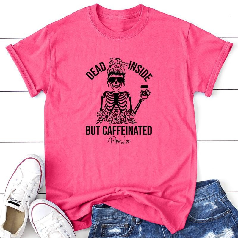 Halloween | Dead Inside But Caffeinated Apparel, Proudly Printed In The USA, Tee / Tank / V Neck Gray / White / Blue / Hot Pink / Orange, #sassy #cute #blackprint