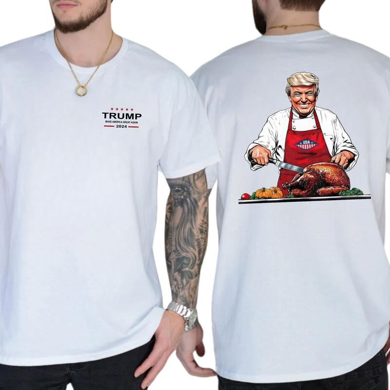 Trump Thanksgiving Turkey T-shirt, Trump Shirt, Republican Gift, Classic Cotton Top, Soft Fabric Shortsleeve Shirt