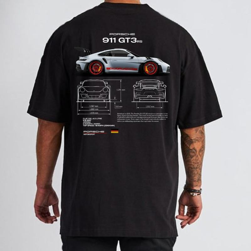 Porsche 911 GT3 RS T-Shirt, Unisex, Menswear, Street Racing Shirt, Car Shirt, Boyfriend Gift