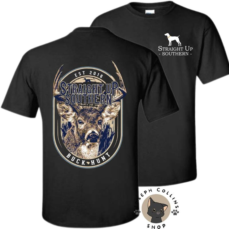 Deer Label T-Shirt - by Straight Up Southern - Summer Outfits, Regular Fit Short Sleeve Crew Neck T-Shirt for Men, Casual Comfy Knitting Top for Summer