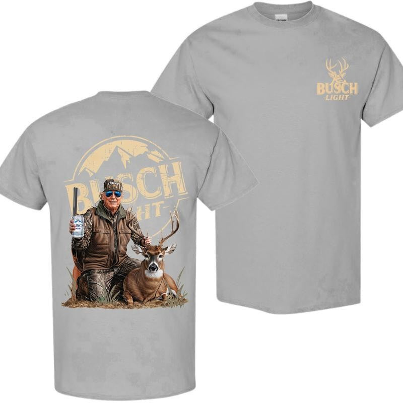 Busch Light Hunting Trump Dog 2 Siders T-shirt, Busch Light Shirt, Perfect For Beer Lovers, Casual Graphic Dog T-shirt, Unisex T-shirt for Men and For Women