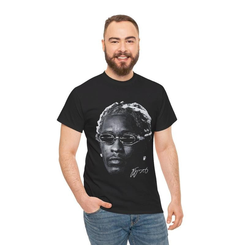 Free Thug Hard T-Shirt Rap Tee Concert Merch Free Thugger Slime Season Red Rare Hip Hop Graphic Print Casual Classic Cotton Menswear Retro Top Vintage Comfy Smooth Tshirt Streetwear Crewneck