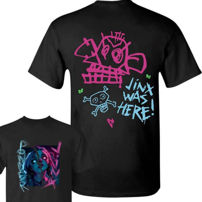 Arcane-Jinx Hoodie/T-Shirt Harajuku Legend of League Shirt/Hoodie, Unisex for Man and Women, 100% Cotton, LOL Tee
