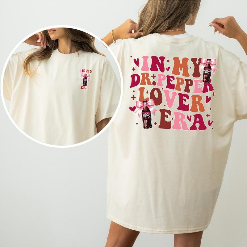 Cute In My Dr Pepper Lover Era T-Shirt, Dr. Pepper Tees for Girls, DrPepper Shirt, Christmas Drink Tshirt, Christmas Season Tops, Casual Womenswear