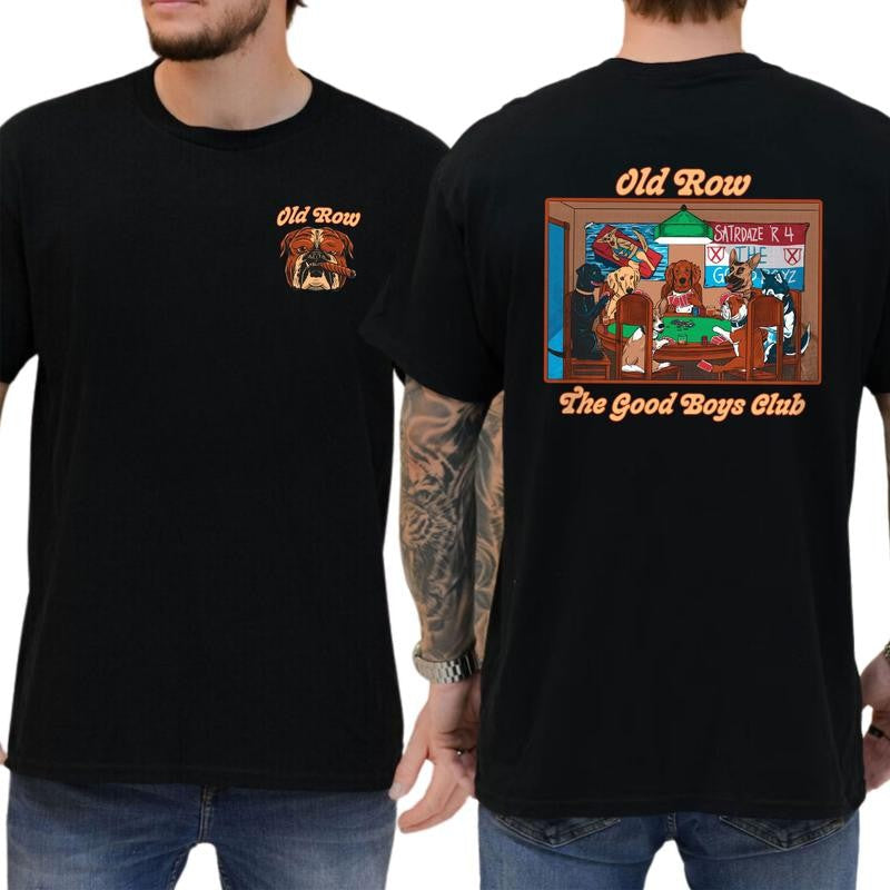 Old Row The Good Boys Dogs Club T-Shirt, Casual Menswear, Classic Cotton Top, Soft Fabric Shortsleeve Shirt