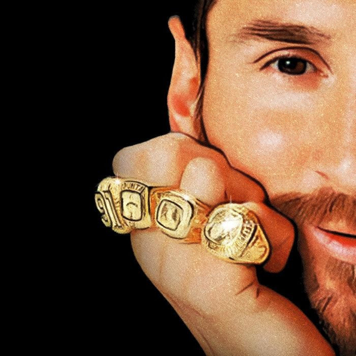 Lionel Messi 8 Ballon Gold Rings Greatest Of All Time Soccer Football T-Shirt Crewneck Cotton Menswear Soft