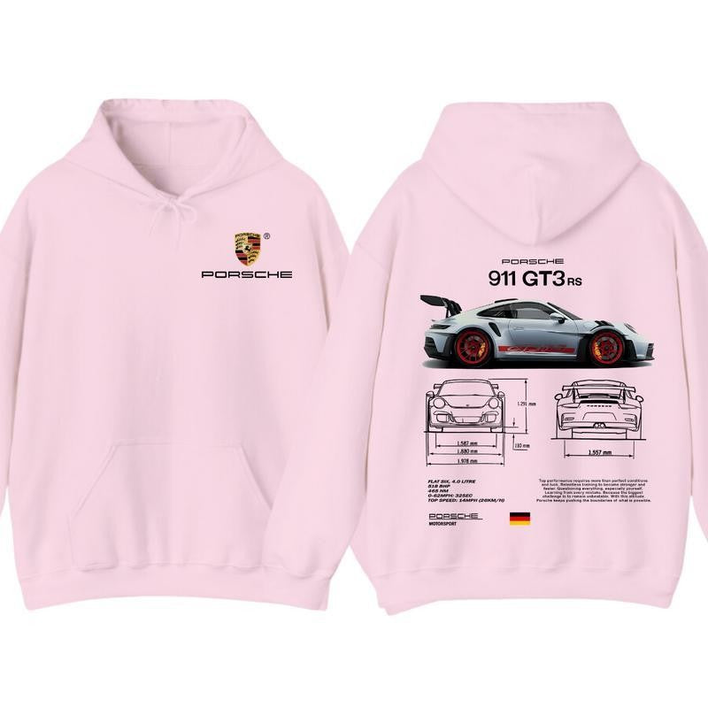Porsche 911 GT3 RS Aesthetic 2 Sided Hoodie, Unisex Shirt, Car Enthusiast Shirt, Car Clothing