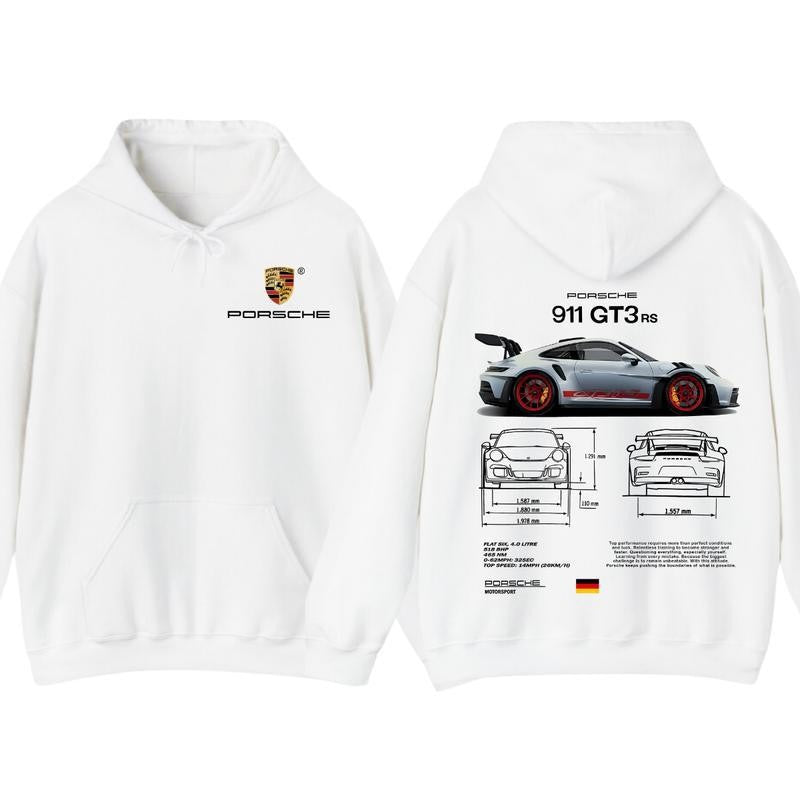 Porsche 911 GT3 RS Aesthetic 2 Sided Hoodie, Unisex Shirt, Car Enthusiast Shirt, Car Clothing