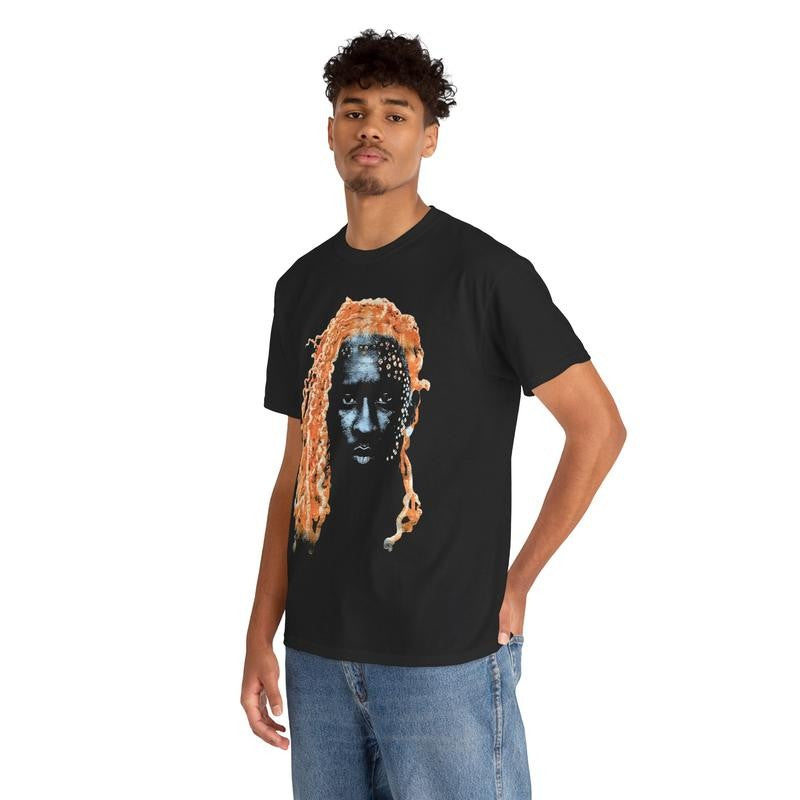 Orange Thugga Y2k 90s Hip-Hop Vibes Heavy Cotton Graphic T-Shirt Tshirt Shirt HipHop Rap Tee Casual Classic Menswear Retro Top Vintage Underwear Streetwear Crewneck Comfy
