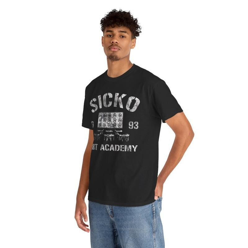 Black Tee Art Academy Casual Classic Cotton Menswear Retro Shirt Top Vintage Comfy Day Graphic Smooth T-Shirt Underwear Tshirt Streetwear Man Shortsleeve Crewneck