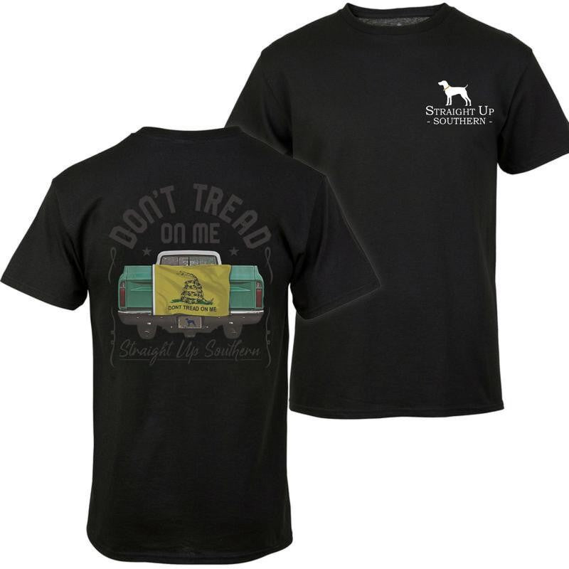 Tread Truck Flag T-Shirt - Summer Outfits, Regular Fit Short Sleeve Crew Neck T-Shirt for Men, Casual Comfy Knitting Top for Summer
