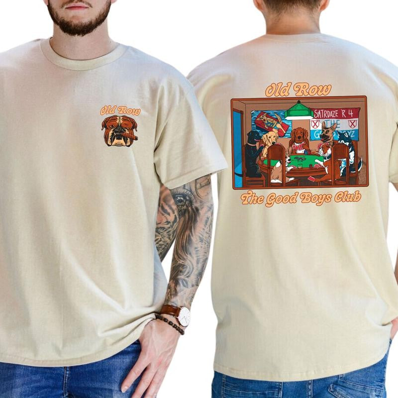 Old Row The Good Boys Dogs Club T-Shirt, Casual Menswear, Classic Cotton Top, Soft Fabric Shortsleeve Shirt