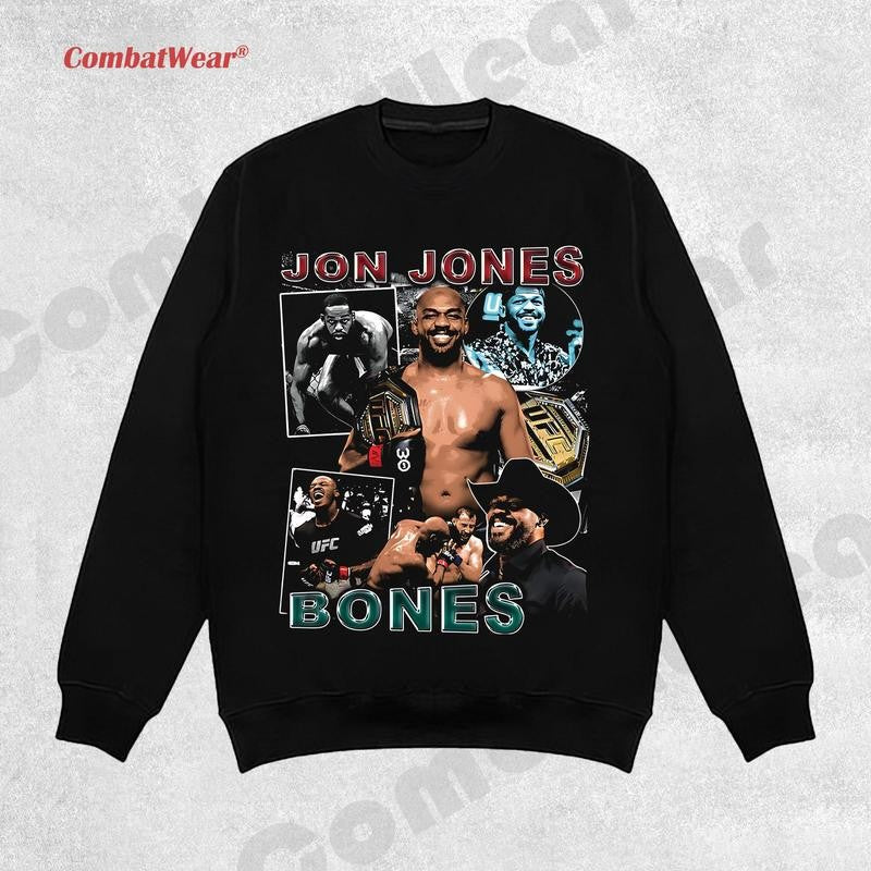 JON JONES-BONES TEE ,Boxing T-shirt, Fighter Tee, Boxer Shirt, Sports Shirt, Vintage Boxing Tee, Graphic Boxing Champ T-Shirt Hoodie Sweatshirts
