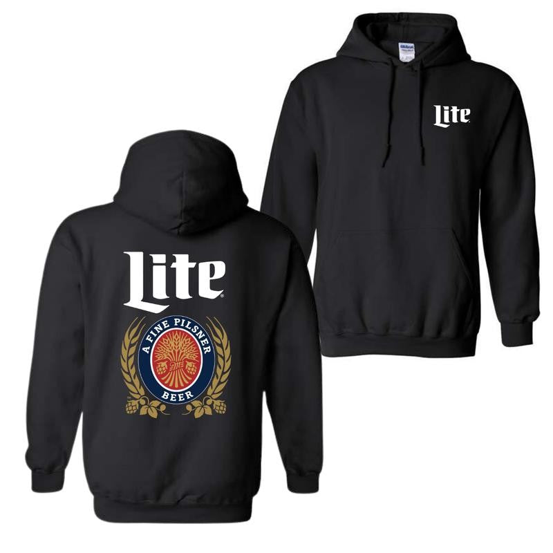 Miller Lite Hoodie, Miller Lite Label 2-Sided Hoodie, Unisex Hoodie Classic, Graphic Tees For Women And Men, Gifts For All