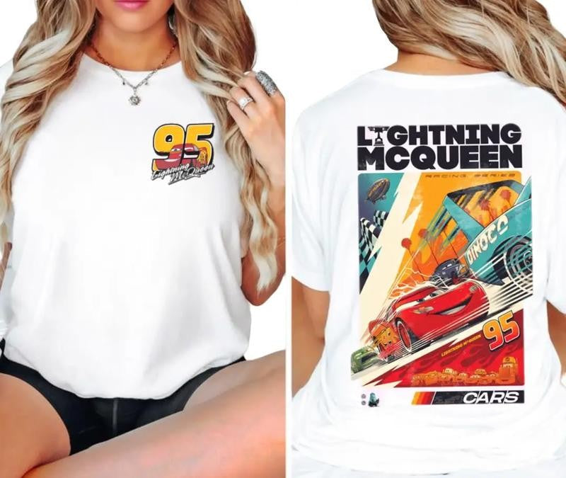 Vintage Lightning Mcqueen Shirt II, 95 Lightning Mcqueen Shirt II, Radiator Springs Tee, Rusteze Cars Shirt, WDW Family Vacation Shirts, Unisex Cotton Fit Top Womenswear