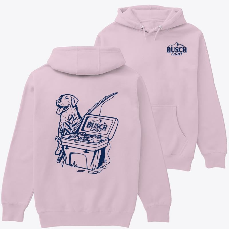Unisex Hoodie - Busch Light Dog, Busch Light Fishing Scene with Dog Shirt Menswear Day Love Personalized