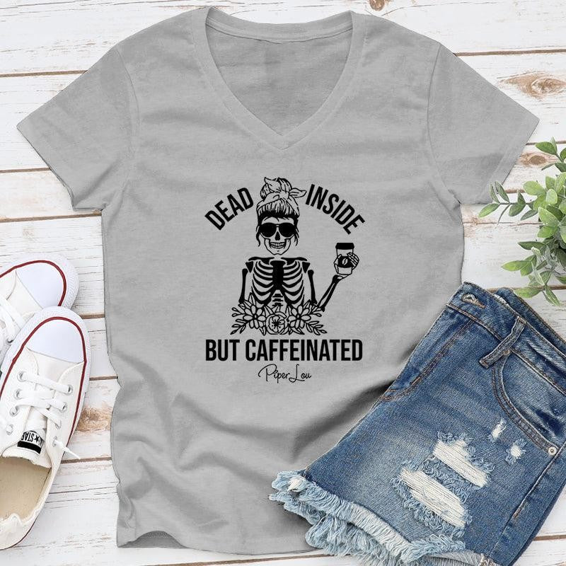 Halloween | Dead Inside But Caffeinated Apparel, Proudly Printed In The USA, Tee / Tank / V Neck Gray / White / Blue / Hot Pink / Orange, #sassy #cute #blackprint