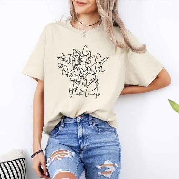 Subtle Fvck Trump - Unisex Crew Neck T-Shirt | Political Tee | Feminist Shirt | Gifts for Her | Anti Trump Shirt