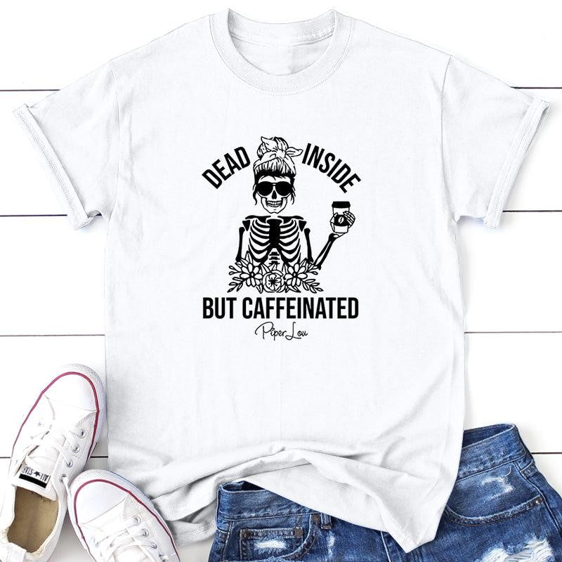 Halloween | Dead Inside But Caffeinated Apparel, Proudly Printed In The USA, Tee / Tank / V Neck Gray / White / Blue / Hot Pink / Orange, #sassy #cute #blackprint