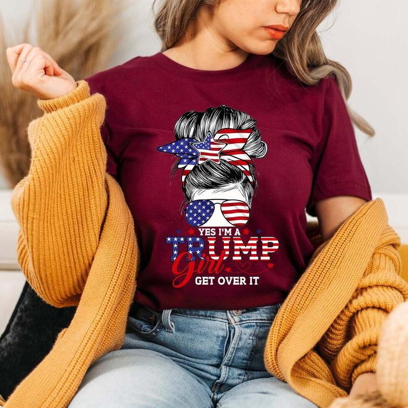 Trump Girl Get Over It Shirt, Trump Shirt Woman, Support Trump Sweatshirt, Maga Hoodie 2024, Election Shirt 2024