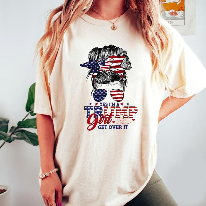 Trump Girl Get Over It Shirt, Trump Shirt Woman, Support Trump Sweatshirt, Maga Hoodie 2024, Election Shirt 2024