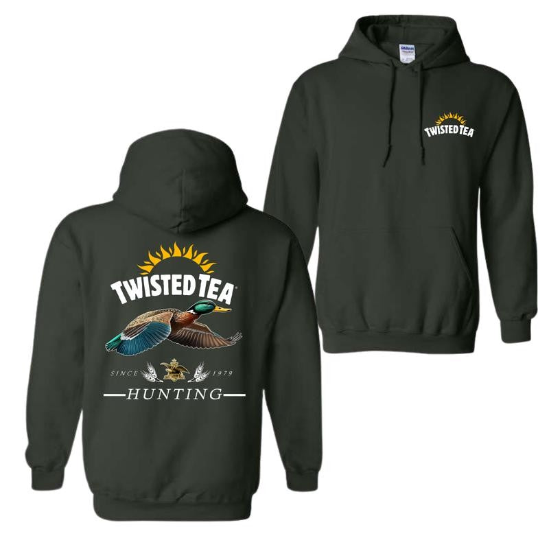Twisted Tea Hoodie Vibrant Hunting Duck Design, waterfowl apparel, country boy clothing, hoodies for country girls, Perfect for Outdoor Enthusiasts, For Men and Women