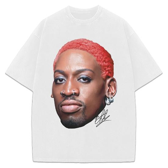 Dennis Red Hair flamboyant 90's Vintage Design Retro T-Shirt Graphic Tee Cotton Menswear Top Basketball