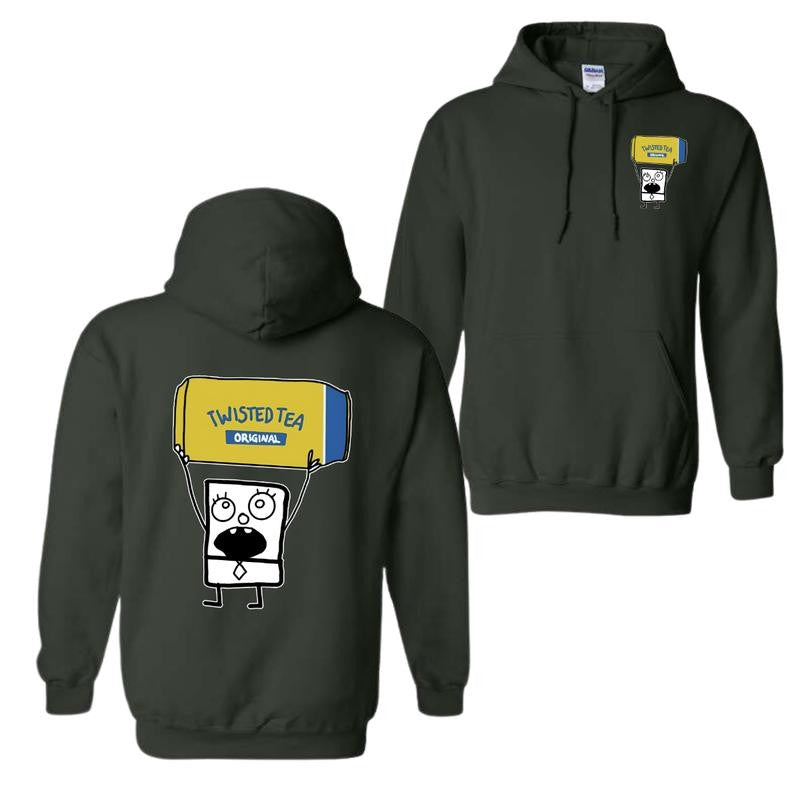 Doodlebob Twisted Tea Essential 2 Sided Hoodie, Funny Drinking Shirt, Full Color Hoodie, Unisex Hoodie, For Men, For Women, Gift For All