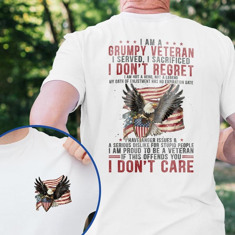 Patriotic American Veteran T-Shirt TPT1897TS - Men's Basic Letter Print Crew Neck Tee, Short Sleeve T-shirt, Summer Clothes, Birthday Gifts For Men Menswear Top