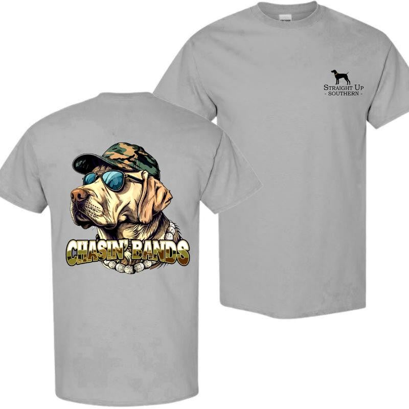 Chasing bands T-Shirt- Hunting T-Shirt - Summer Outfits, Regular Fit Short Sleeve Crew Neck T-Shirt for Men, Casual Comfy Knitting Top for Summer