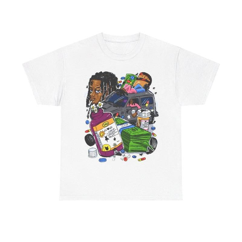 Lucki Rapper Y2k 90s Hip-Hop Vibes Heavy Cotton Graphic T-Shirt Tshirt Shirt HipHop Rap Tee Casual Menswear Retro Top Vintage Comfy