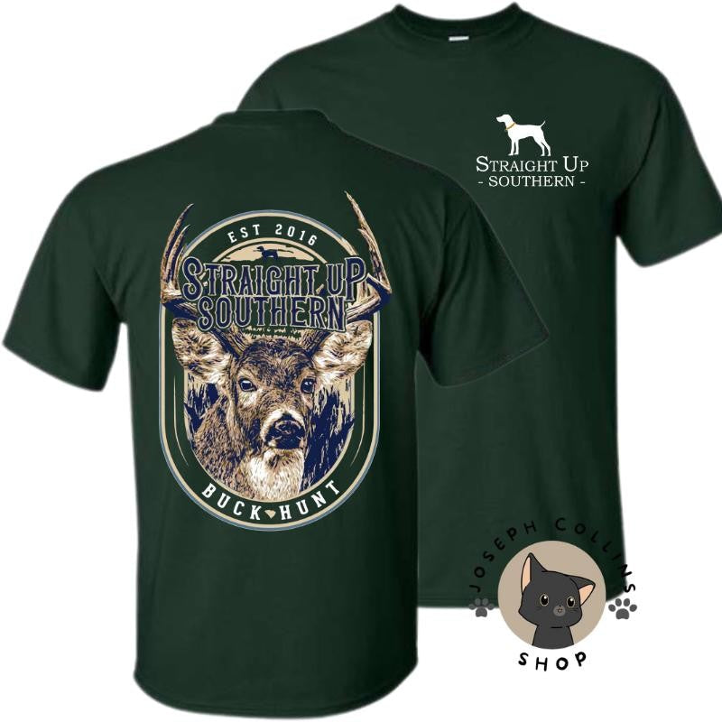 Deer Label T-Shirt - by Straight Up Southern - Summer Outfits, Regular Fit Short Sleeve Crew Neck T-Shirt for Men, Casual Comfy Knitting Top for Summer