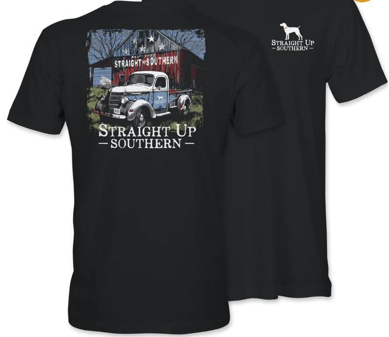 Old Barn Truck T-Shirt - Summer Outfits, Regular Fit Short Sleeve Crew Neck T-Shirt for Men, Casual Comfy Knitting Top for Summer