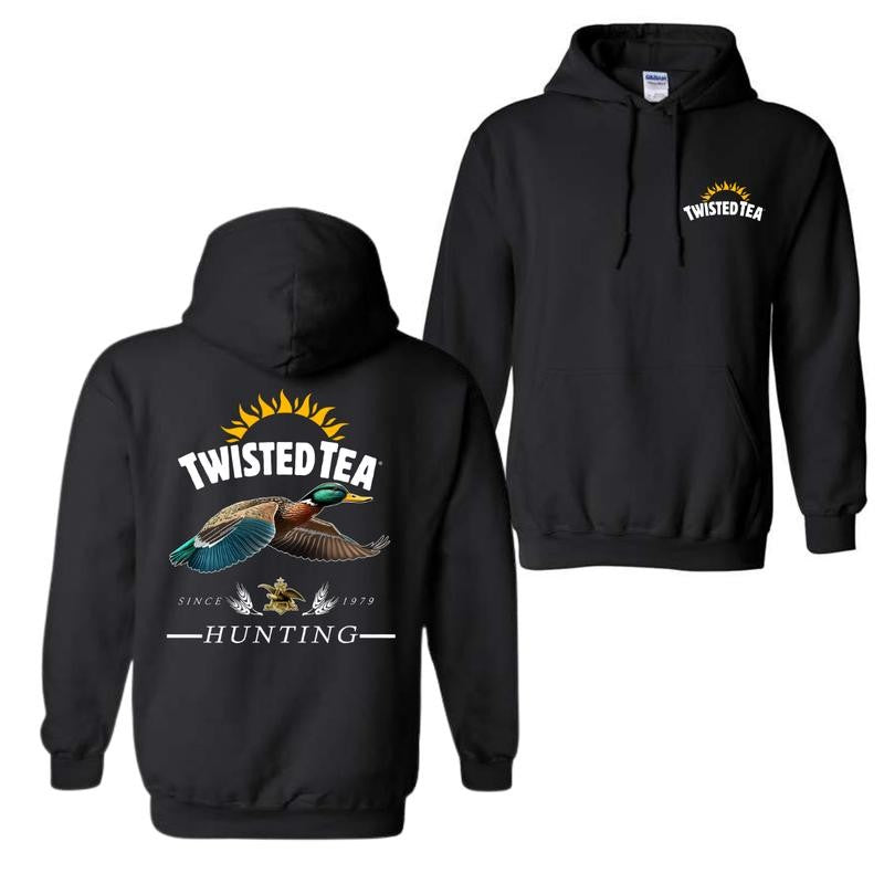 Twisted Tea Hoodie Vibrant Hunting Duck Design, waterfowl apparel, country boy clothing, hoodies for country girls, Perfect for Outdoor Enthusiasts, For Men and Women