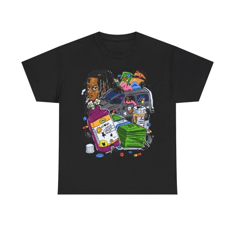 Lucki Rapper Y2k 90s Hip-Hop Vibes Heavy Cotton Graphic T-Shirt Tshirt Shirt HipHop Rap Tee Casual Menswear Retro Top Vintage Comfy