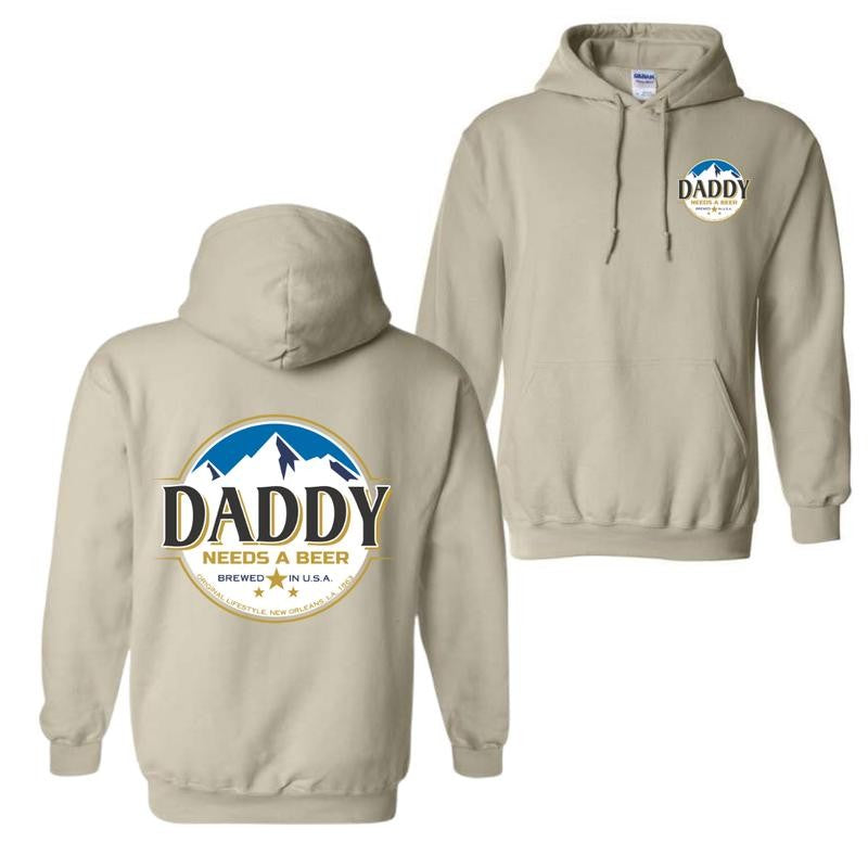 Athletic Daddy Pappy Needs Beer Logo Busch Cotton Hoodie And T-shirt, Father's Day Dad Papa Shirt, Busch Light Merch, Gift For Dad