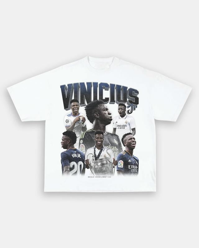 VINICIUS JR TEE Print Short Sleeve T-Shirt Casual Menswear Soft Top Soccer Underwear Man Streetwear Tshirt Shortsleeve