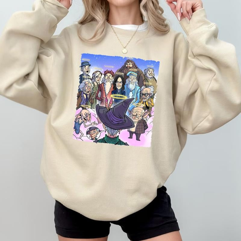 HP Characters In Paradise, Rest In Peace McGonagall Professor Sweatshirt Hoodie Shirt Cotton Relaxed Fit, Harry Tee Womenswear Check Sweaters Tops