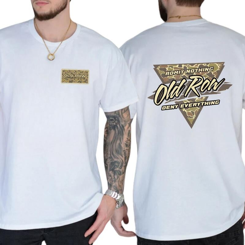 Old Row T-Shirt, Men's Old Row Camo Retro Triangle Shirt, Casual Menswear, Classic Cotton Top, Soft Fabric Shortsleeve Shirt