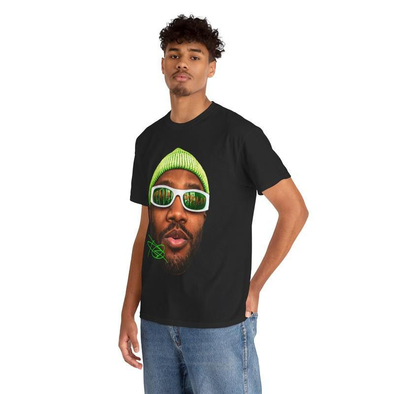 Frank Blonded Inspired Vintage Graphic Tee Heavy Cotton 100% Cotton T-Shirt Singer's Face Art Shirt for Fashion Casual Menswear Top Streetwear Tshirt Classic Crewneck