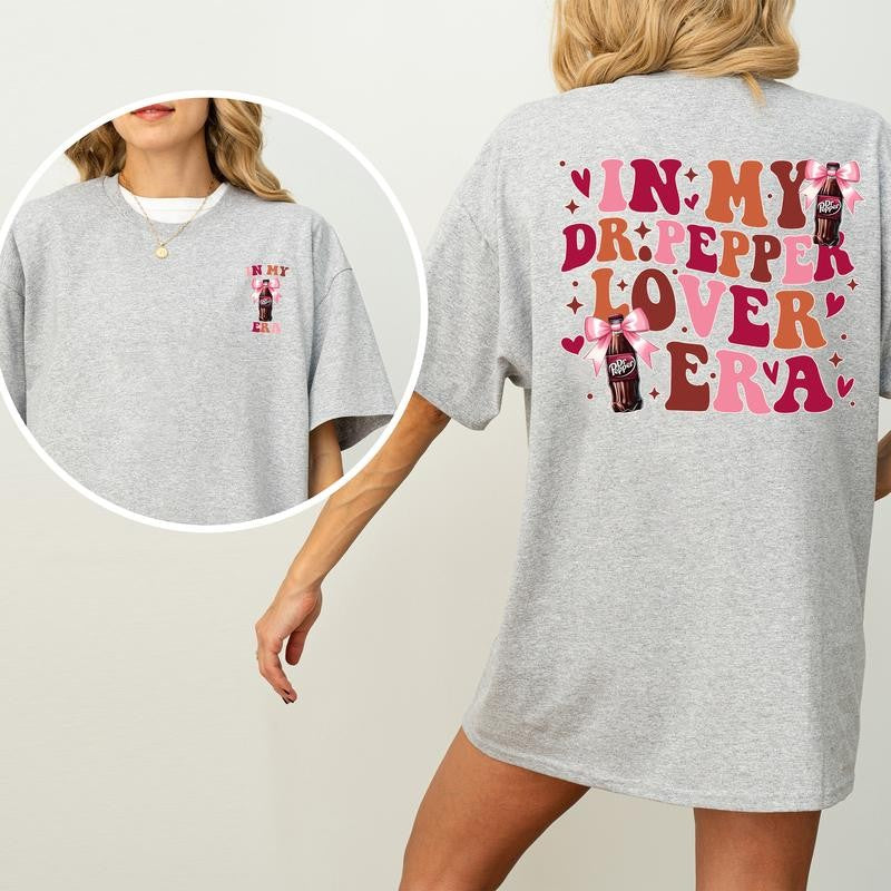 Cute In My Dr Pepper Lover Era T-Shirt, Dr. Pepper Tees for Girls, DrPepper Shirt, Christmas Drink Tshirt, Christmas Season Tops, Casual Womenswear