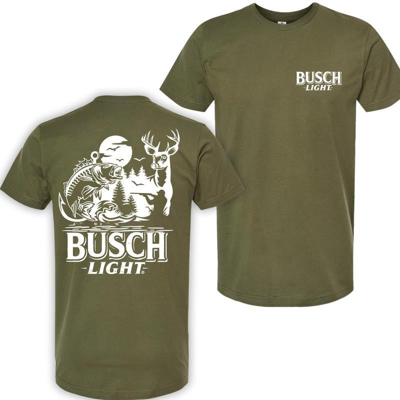 Busch Light -Beer- Busch Light Summer Hunting T-Shirt, Hunting T-Shirt,, Casual Graphic Round Neck T-shirt for Summer, Fashion Top for Daily Wear, T shirt For Men And Women