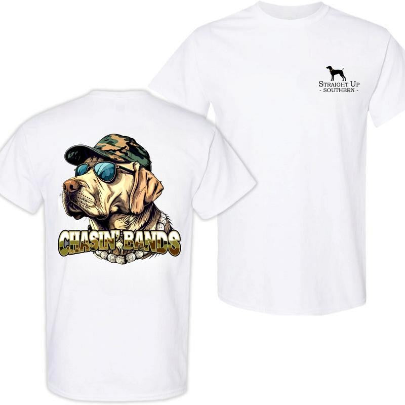 Chasing bands T-Shirt- Hunting T-Shirt - Summer Outfits, Regular Fit Short Sleeve Crew Neck T-Shirt for Men, Casual Comfy Knitting Top for Summer