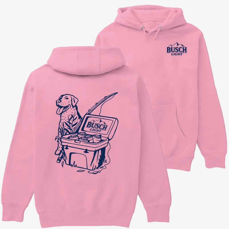 Unisex Hoodie - Busch Light Dog, Busch Light Fishing Scene with Dog Shirt Menswear Day Love Personalized