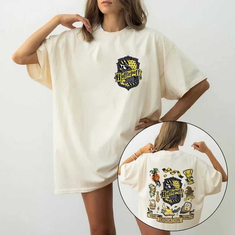 HP Wizard Houses 2 Sides Sweatshirt Hoodie Shirt, Gift for Fan Cotton Fit potterhead gift