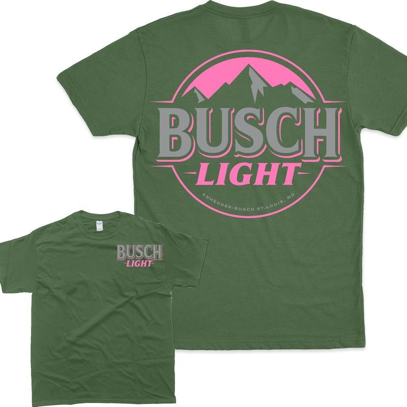 Busch Light Tee, T-shirt Gift For Women - 2 Side - All Sizes Offered  Clothing Cotton Fit Shortsleeve Top Womenswear Comfortable Fitted Love Medium Underwear