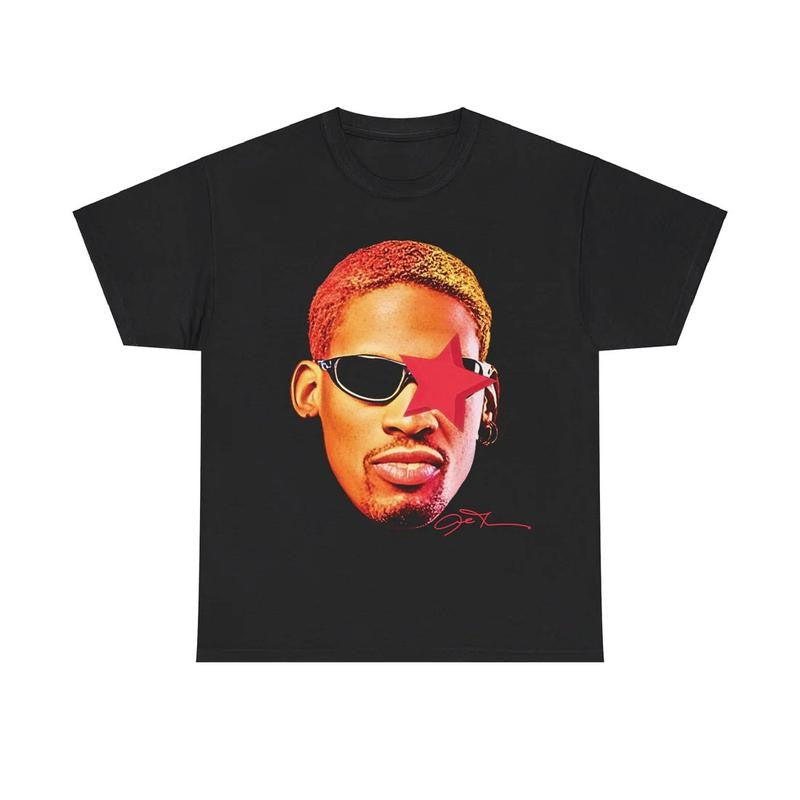 Big FACE Dennis Rodman TEE Print Short Sleeve T-Shirt