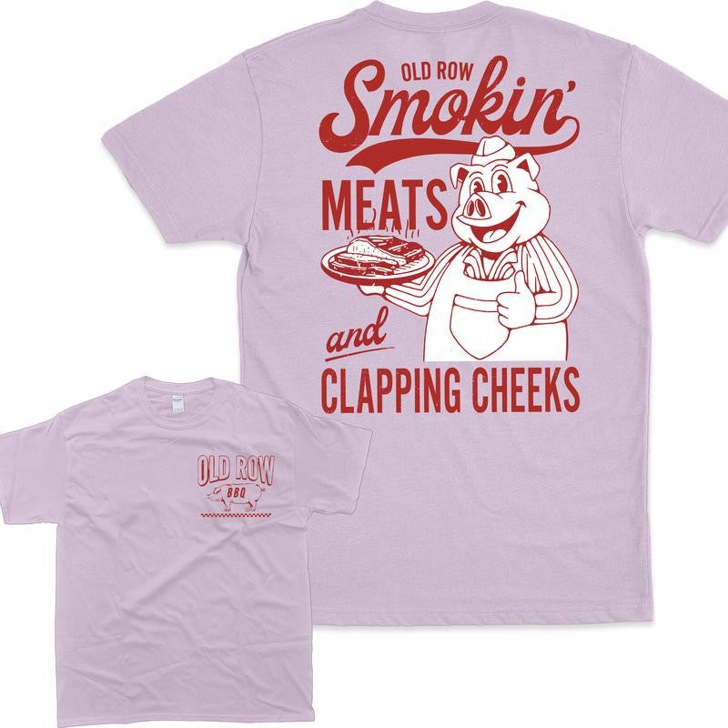 [Sale Up To 60%] Old Row The Smokin' Meats Graphic 2 Sides T-Shirt, Graphic T-Shirt, Vintage Style, Retro Outfit, For Men, For Women